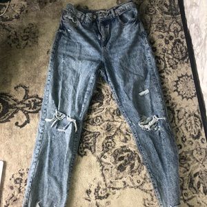 Garage denim straight leg high rise jeans